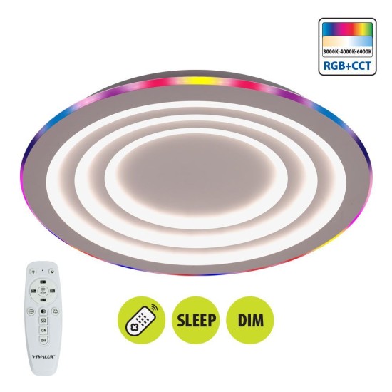 VIVALUX  LED МУЛТИФУНКЦИОНАЛНА ПЛАФОНИЕРА С ДИСТАНЦИОННО DALIA LED 80W RGB+CCT VIV005170