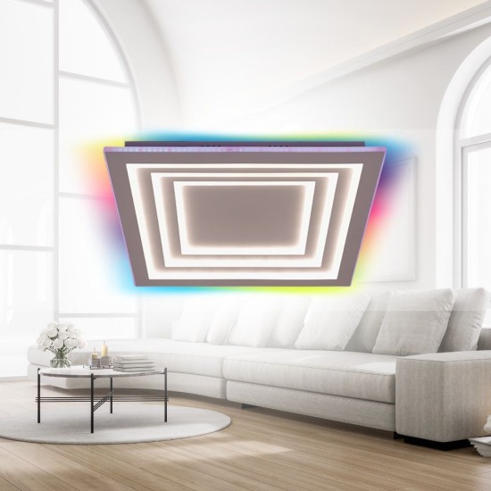 VIVALUX  LED МУЛТИФУНКЦИОНАЛНА ПЛАФОНИЕРА С ДИСТАНЦИОННО DAKOTA LED 102W RGB+CCT VIV005171