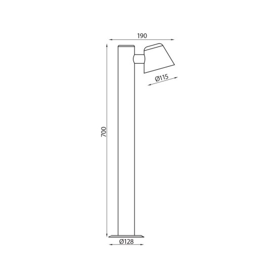 VIVALUX GARDEN POLE LIGHTING FIXTURE OSAKA/PS ∙ 1 X GU10 ∙ BLACK ∙ IP44 VIV004347