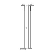 VIVALUX GARDEN POLE LIGHTING FIXTURE SEOUL/PS 1 X GU10  BLACK  IP44 VIV004352