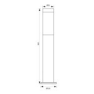 VIVALUX GARDEN POLE LIGHTING FIXTURE TOKYO/SS 1XE27 BLACK IP44 VIV004669
