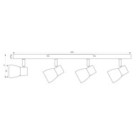 VIVALUX CEILING SPOT DANTE SP788 4xE14 BLACK VIV005050