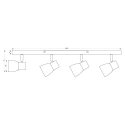 VIVALUX SPOT DE TAVAN DANTE SP788 4xE14 NEGRU VIV005050