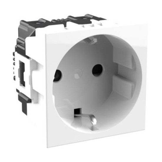 BTicino Classia CONTACT SHUKO/ITALIAN STAND. 2-MODE 10/16A WHITE MAT RW4141P