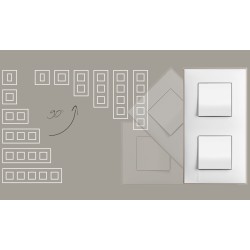 BTICINO CLASSIA 2 MODULES FRAME WHITE CHROME R4802WR