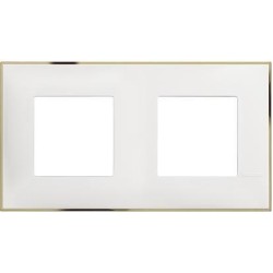BTICINO CLASSIA 2+2 MODULES FRAME WHITE GOLD R4802M2WD