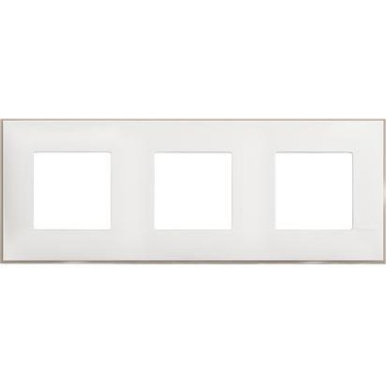 BTICINO CLASSIA TRIPLE MODULES FRAME WHITE SATIN R4802M3WS