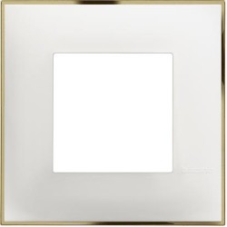 BTICINO CLASSIA 2 MODULES FRAME WHITE GOLD R4802WD