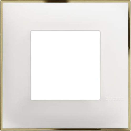 BTICINO CLASSIA 2 MODULES FRAME WHITE GOLD R4802WD