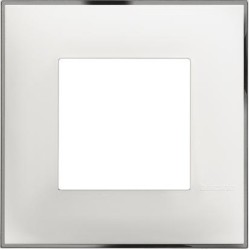 BTICINO CLASSIA 2 MODULES FRAME WHITE CHROME R4802WR
