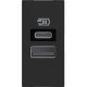 BTicino Classia Priză 2xUSB TIP A+C 5Vdc 15W 3A 1-MOD BLACK RG4191AC