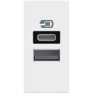 BTicino Classia РОЗЕТКА 2xUSB TYPE A+C 5Vdc 15W 3A 1-МОД БЯЛ RW4191AC