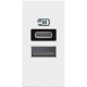 BTicino Classia Socket 2xUSB TIP A+C 5Vdc 15W 3A 1-MOD ALB RW4191AC