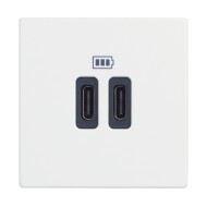 BTicino Classia РОЗЕТКА 2xUSB TYPE C 5Vdc 2-МОД БЯЛ RW4286C2 