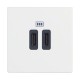 BTICINO CLASSIA SOCKET 2xUSB TYPE C 5Vdc 2-MODE WHITE RW4286C2