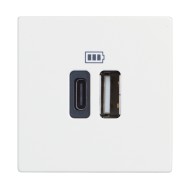 BTicino Classia РОЗЕТКА 2xUSB TYPE A+C 5Vdc 2-МОД БЯЛ RW4287C2 