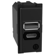 BTICINO LIVING NOW МЕХАНИЗЪМ РОЗЕТКА 2xUSB TYPE A+C 15W 3A 1-МОД K4191AC