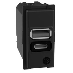 BTICINO LIVING NOW МЕХАНИЗЪМ РОЗЕТКА 2xUSB TYPE A+C 15W 3A 1-МОД K4191AC