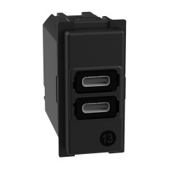 BTICINO LIVING NOW МЕХАНИЗЪМ РОЗЕТКА 2xUSB TYPE C+C 3A 15W  3A 1-МОД K4191CC