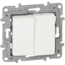 LEGRAND NILOE КЛЮЧ ДЕВИАТОР СХ.6 10А + БУТОН 6А  БЯЛ 764509