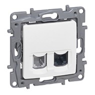 LEGRAND NILOE PRISA DUBLA TELEFON RJ11+COMP. CAT RG45 10dB ALB 764570